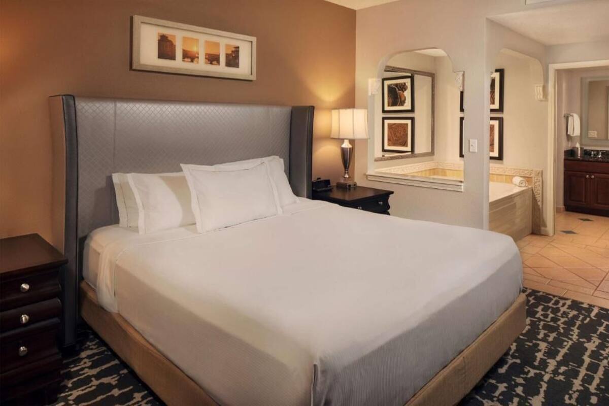 Premium bedding, down comforters, pillowtop beds, in-room safe