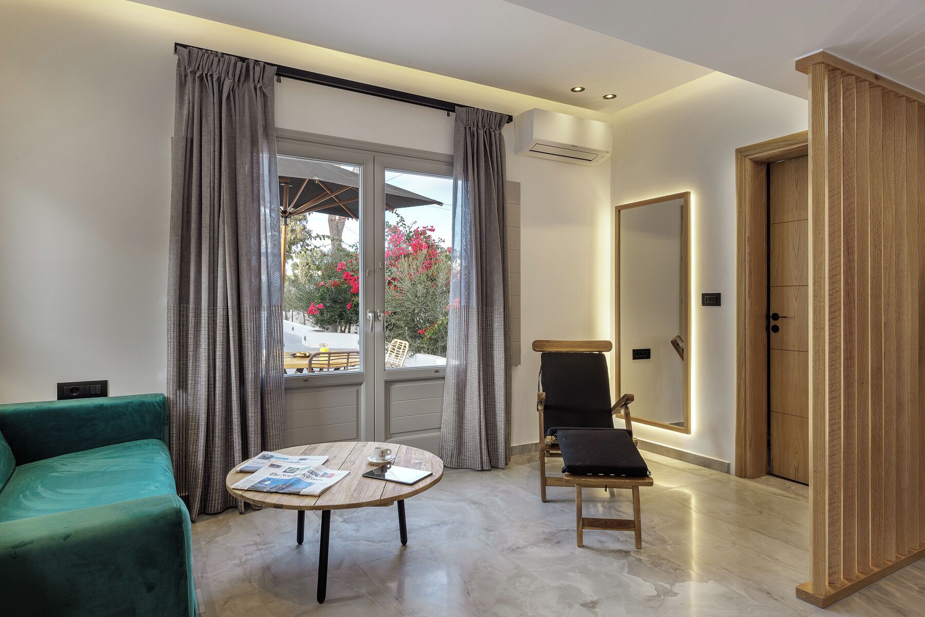 apanema white suite open plan | living area