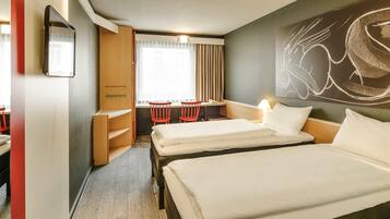 Standard Room, 2 Twin Beds | In-room safe, desk, iron/ironing board, free cribs/infant beds