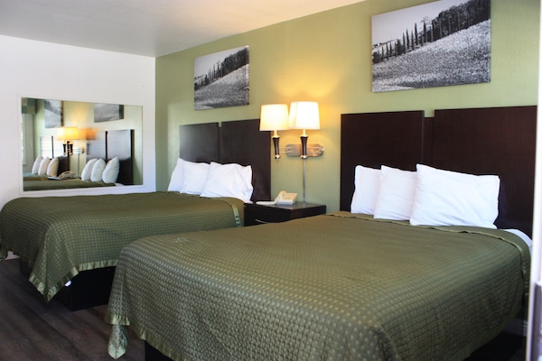 Standard Double Room, 2 Double Beds | Desk, blackout drapes, iron/ironing board (on request), WiFi (free)