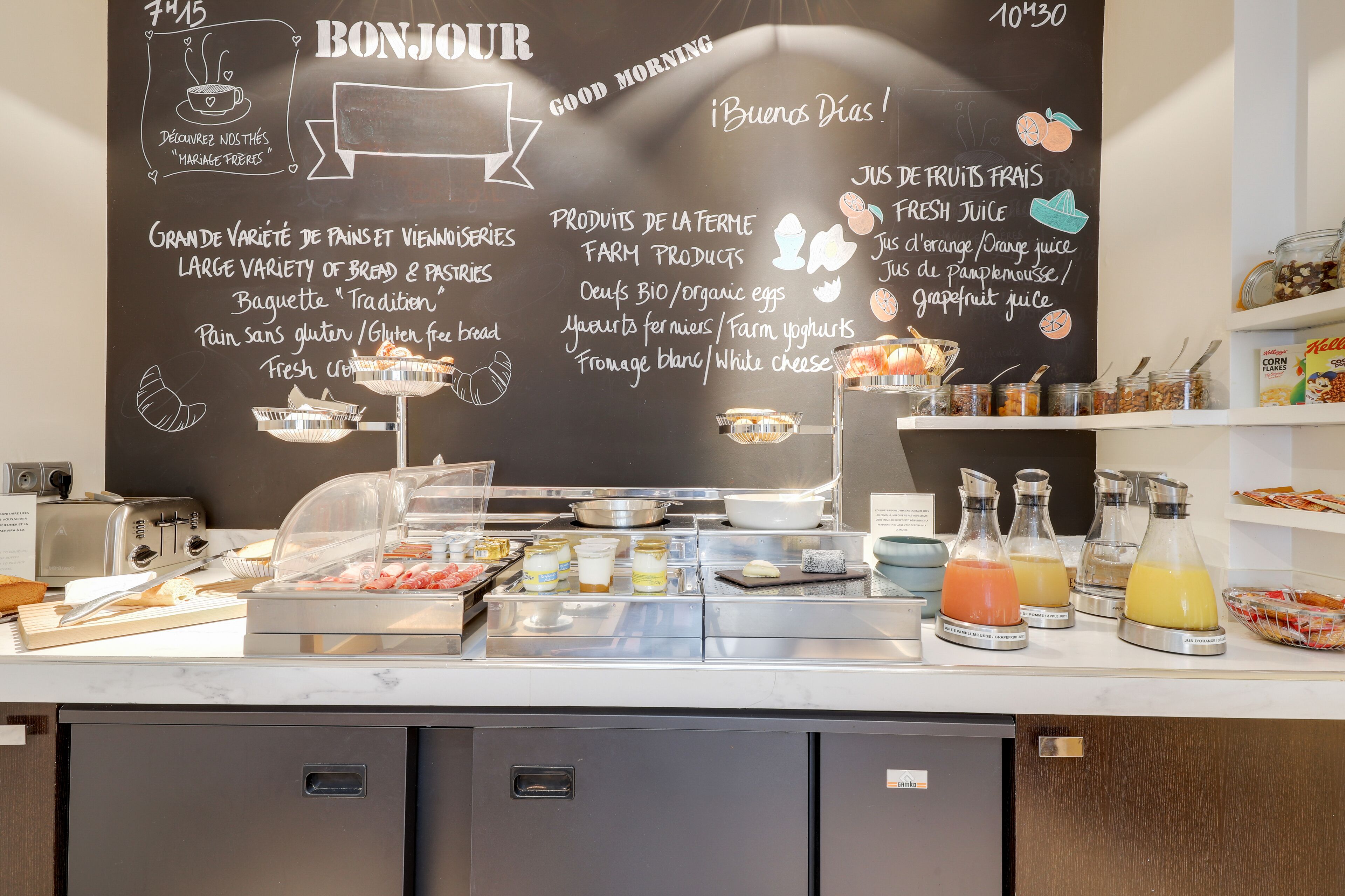 daily buffet breakfast (eur 19 per person)