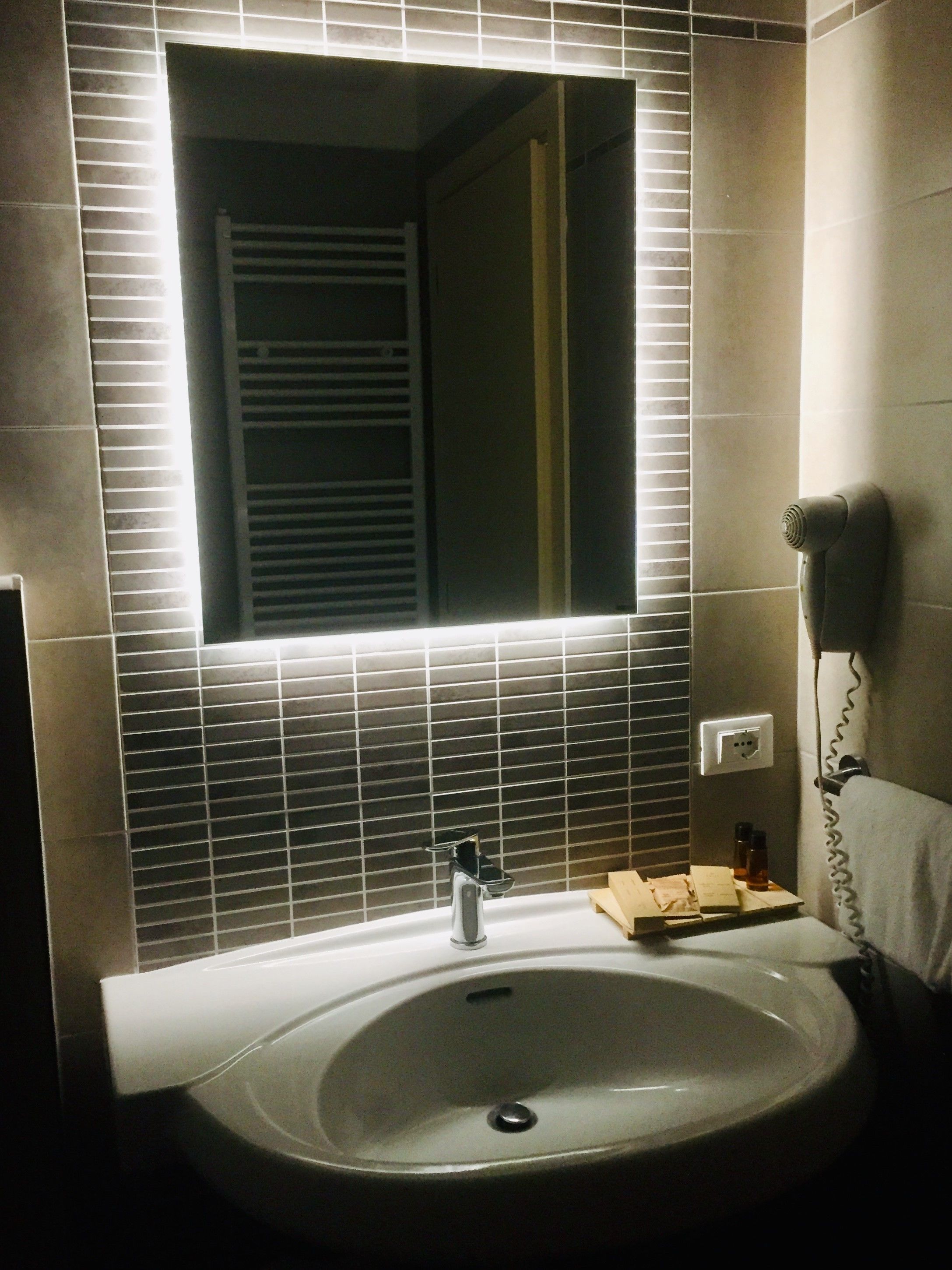 free toiletries, hair dryer, bidet, towels