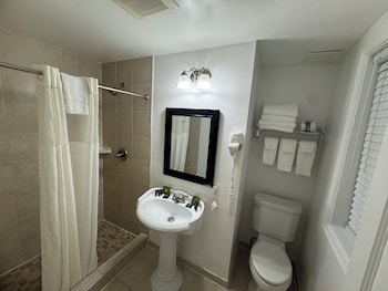 Traditional Room, 2 Full Beds | Bathroom | Shower, free toiletries, hair dryer, towels at District Hotel