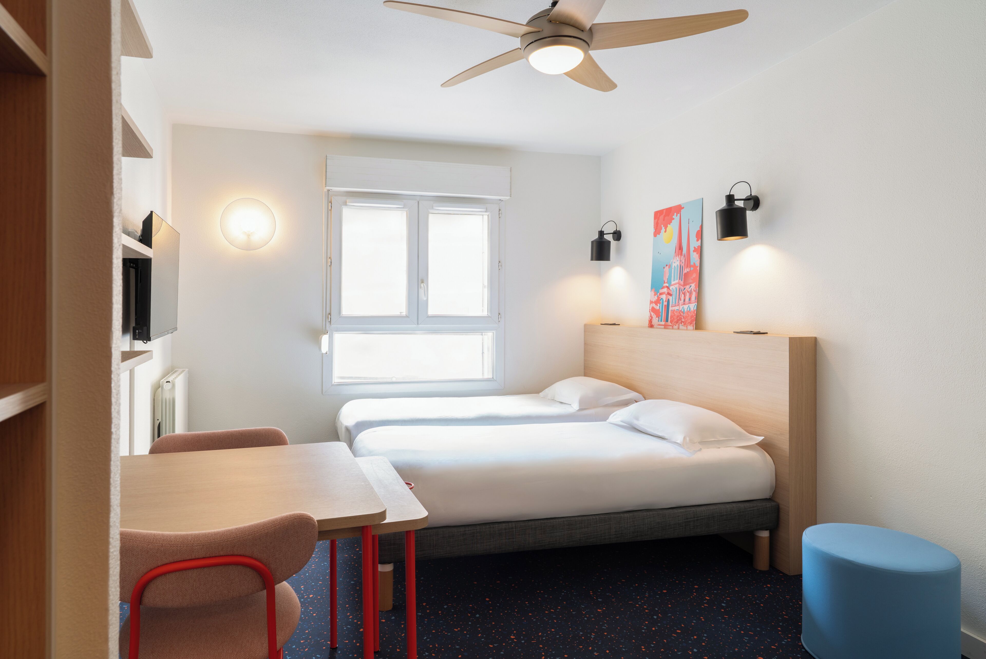 Studio, 2 Twin Beds | Individually furnished, desk, soundproofing, iron/ironing board