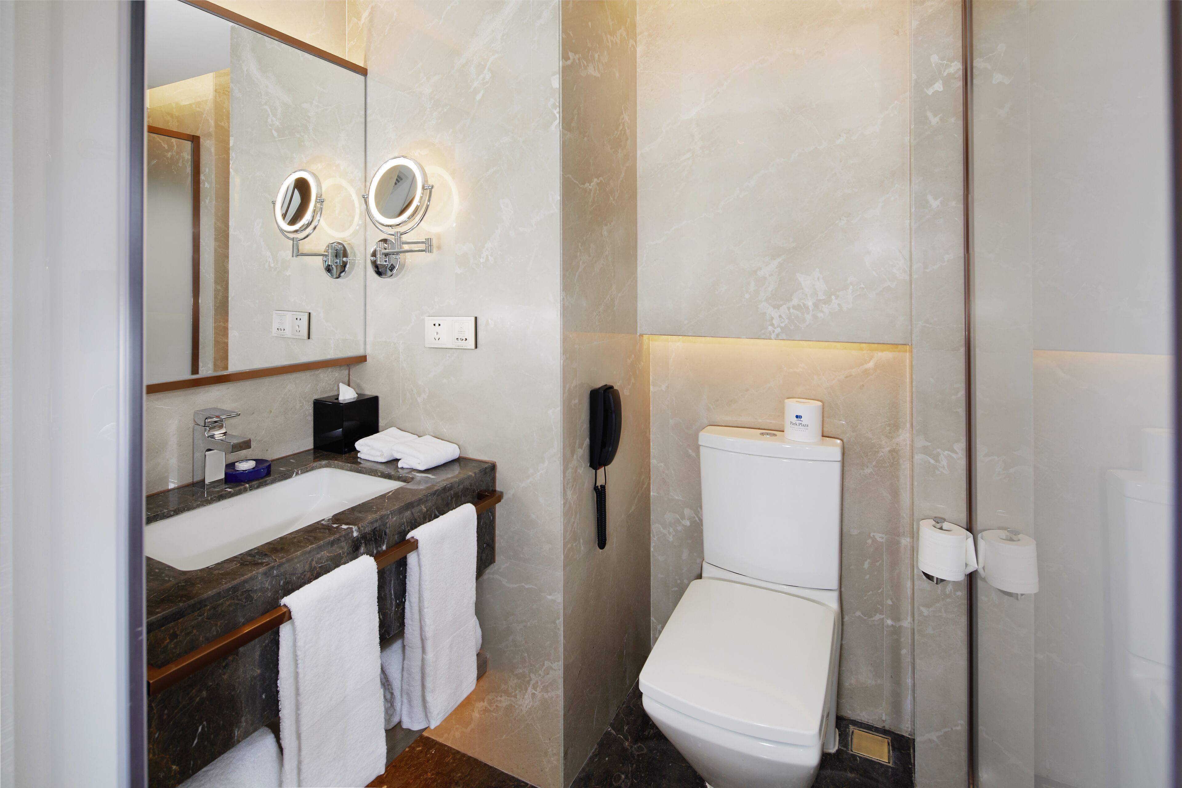 business room | bathroom | eco-friendly toiletries, hair dryer, bathrobes, slippers