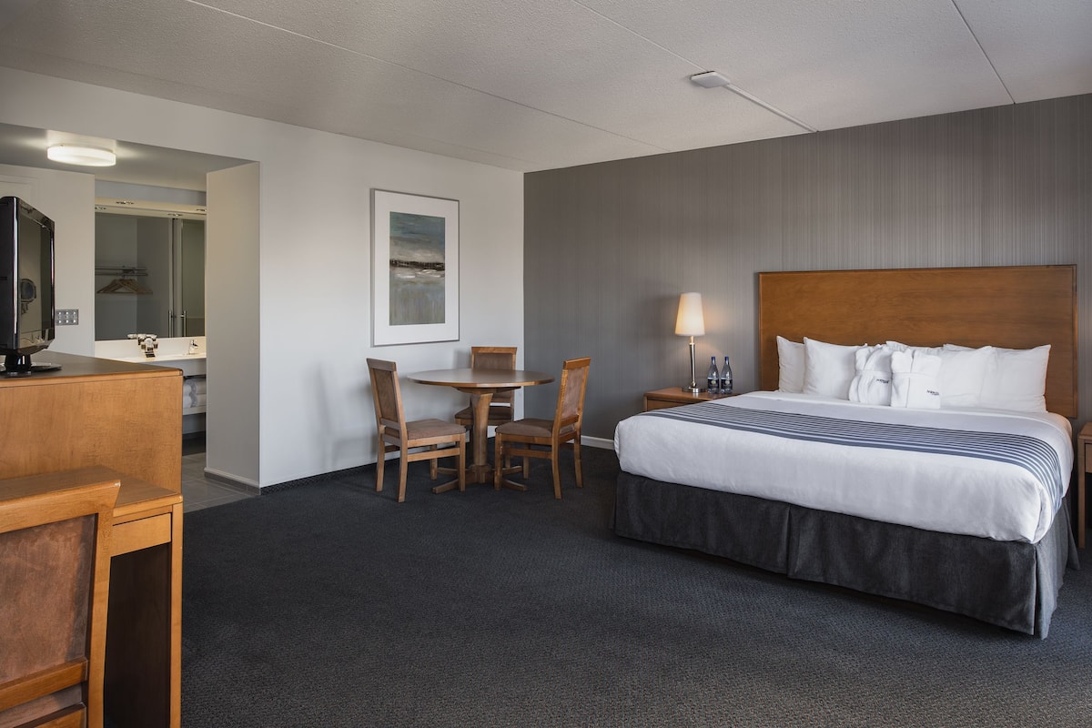 Premium bedding, down comforters, pillowtop beds, minibar