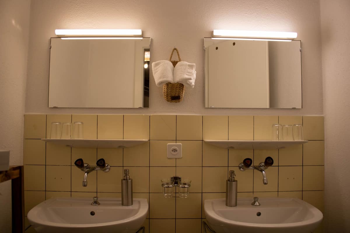 standard apartment | bathroom | hair dryer, towels