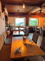 Dinner served, alfresco dining 