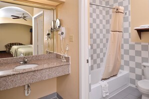 Room, 2 Queen Beds | Bathroom | Free toiletries, hair dryer, towels