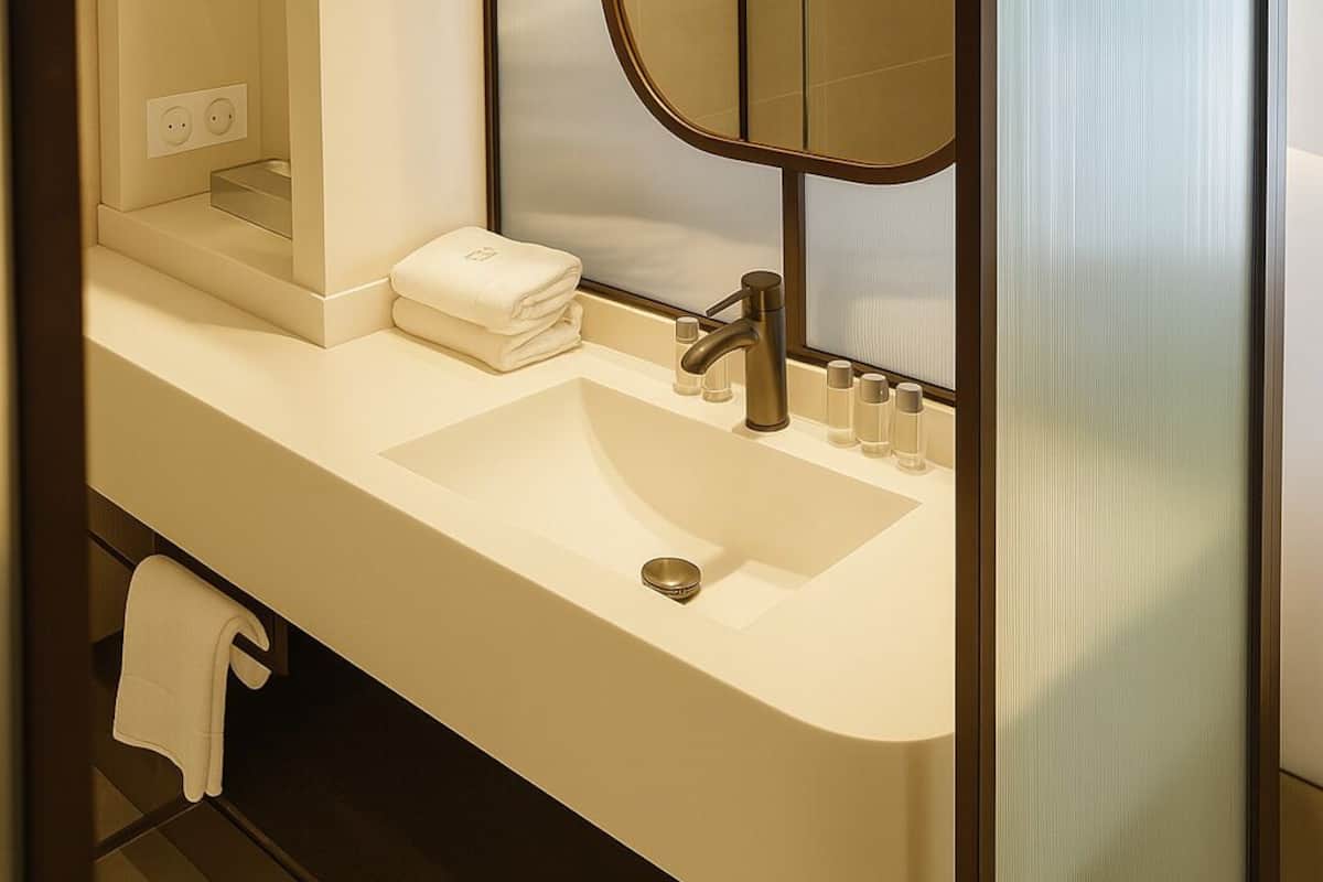 Free toiletries, hair dryer, towels