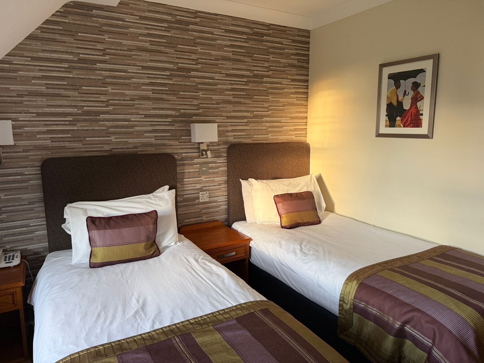 Kahden hengen standard-huone (kaksi sänkyä) | Allergiatestatut vuodevaatteet, silitysrauta/-lauta, ilmainen Wi-Fi