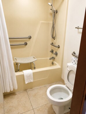 Basic Single Room, 1 King Bed, Accessible | Bathroom | Combined shower/tub, towels - Sunrise Inn (Bradenton)