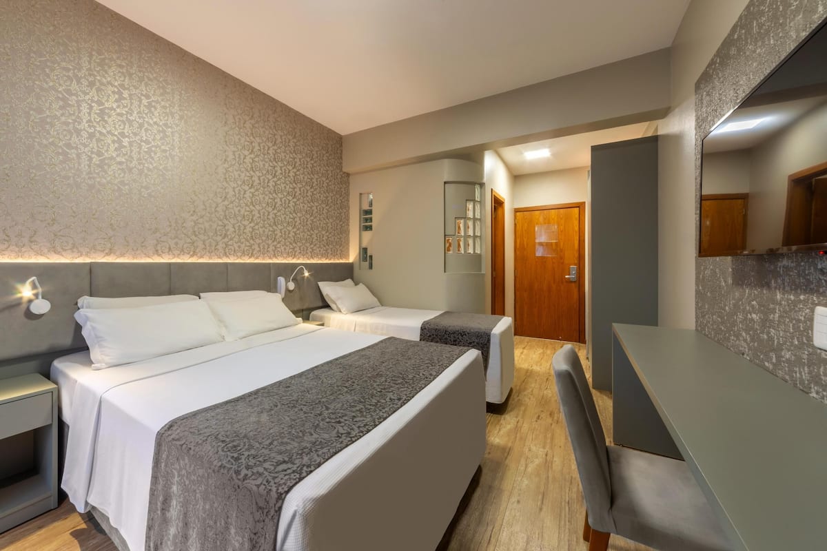 Minibar, desk, blackout drapes, soundproofing