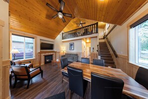 Premium Cabin (Pet Friendly) | Living area | TV - Manning Park Resort (Manning Park)