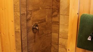 Premium Cabin, 2 Bedrooms, Fireplace | Bathroom shower