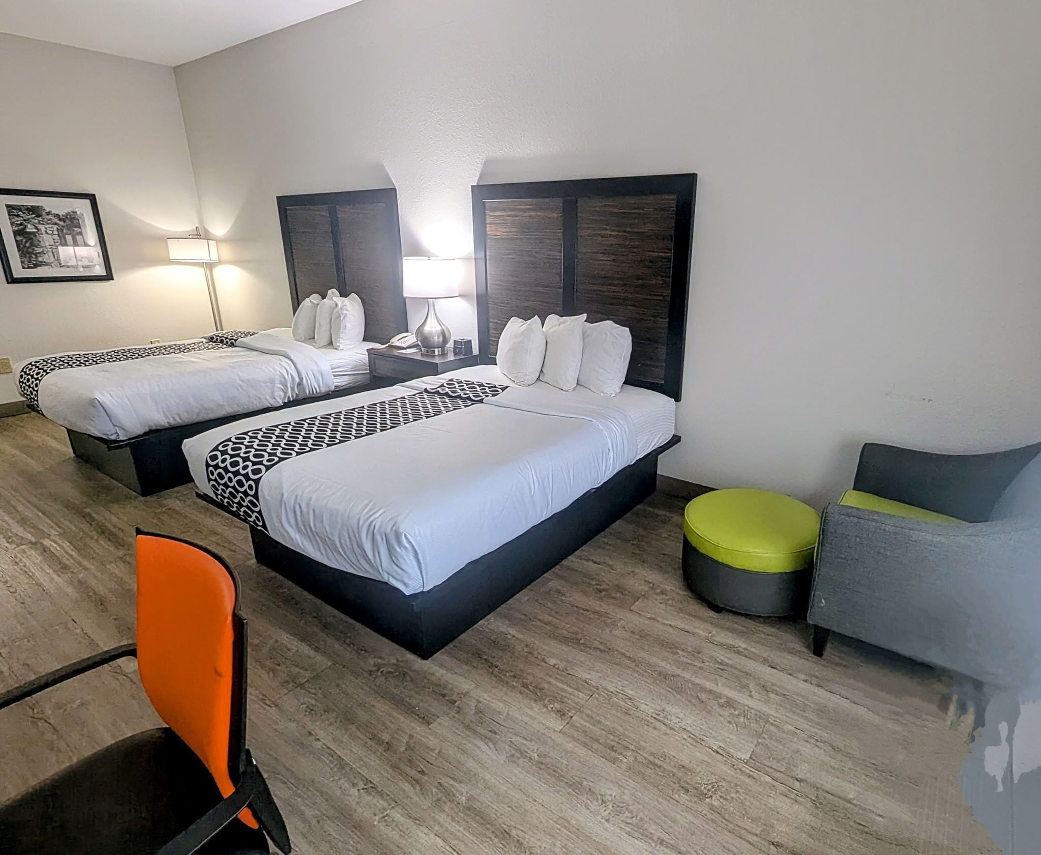 room, 2 queen beds, accessible, non smoking (mobility accessible) | premium bedding, desk, iron/ironing board, free cots/infant beds