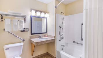 Kamar, 1 Tempat Tidur King, akses difabel, Bebas Asap Rokok (Mobility) | Kamar mandi | Kombinasi shower/bathtub dan perlengkapan mandi gratis