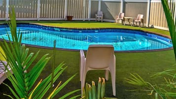 2 outdoor pools, open 8:00 AM to 7:30 PM, pool umbrellas, pool loungers