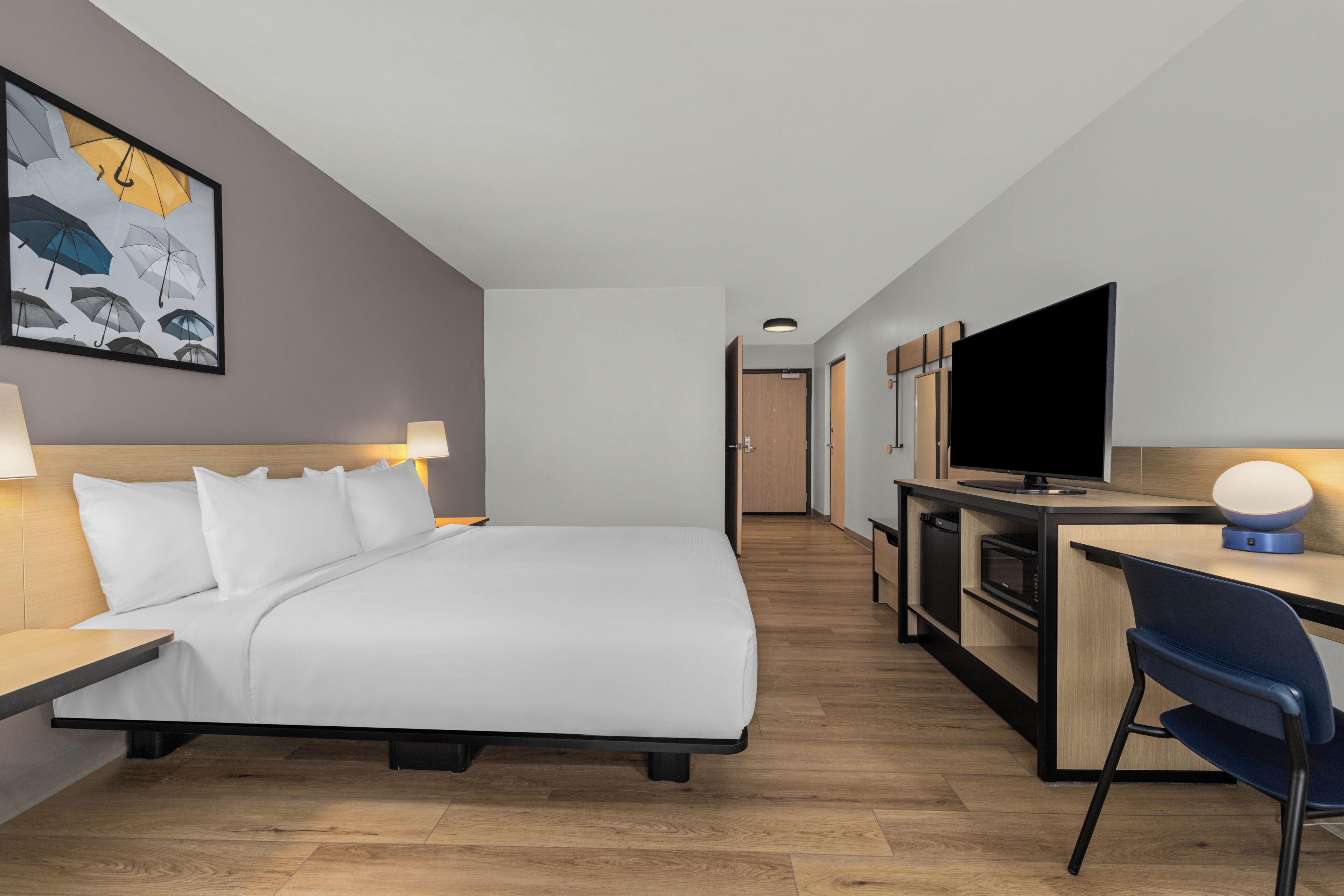 Room, 1 King Bed (Mobility/Hearing Access, Roll-in Shwr) | Hypo-allergenic bedding, in-room safe, desk, laptop workspace