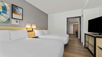 Hypo-allergenic bedding, in-room safe, desk, laptop workspace