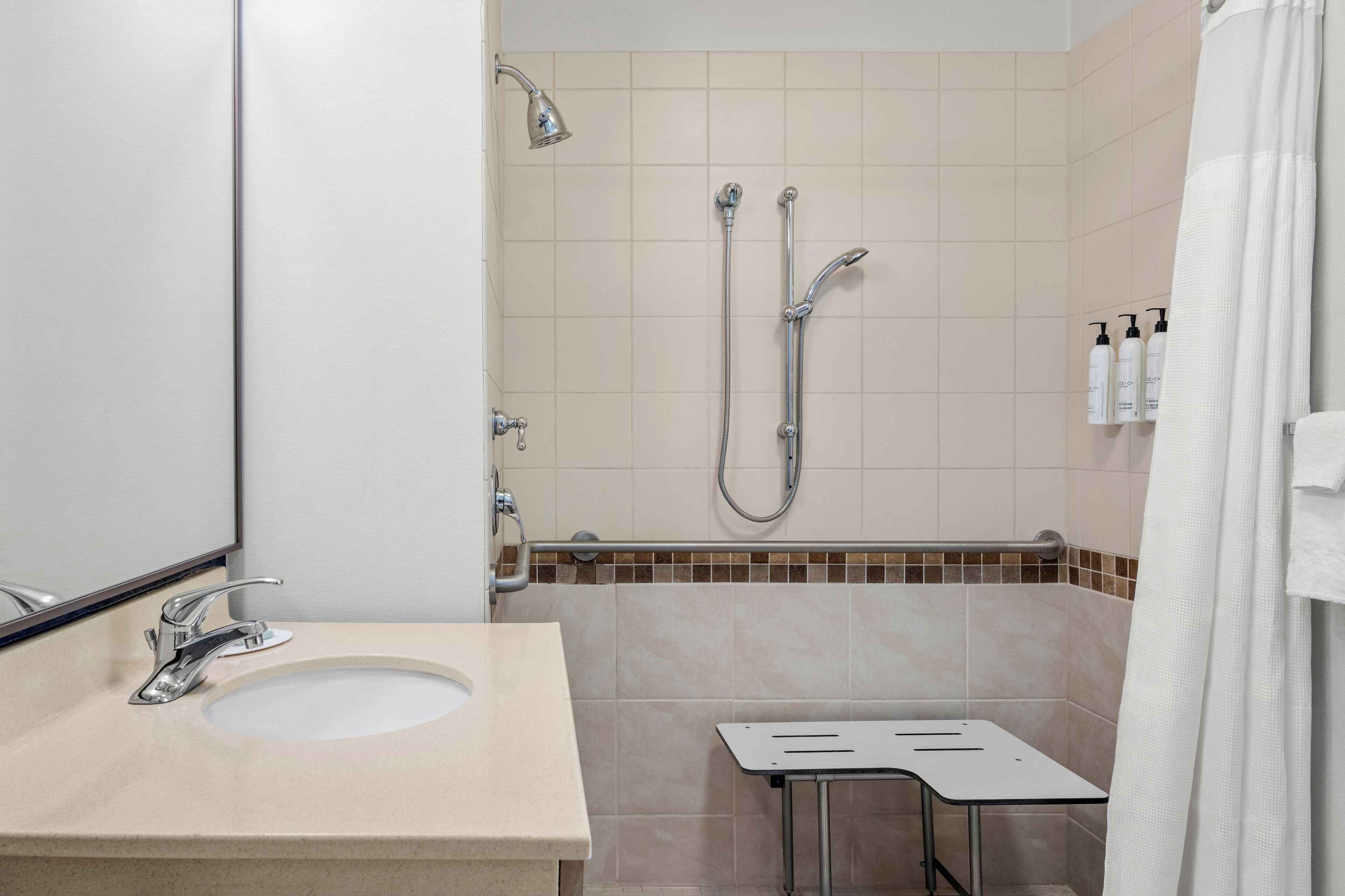 Suite, 1 King Bed with Sofa bed (Mobility/Hearing Access, Roll-In Shwr) | Bathroom