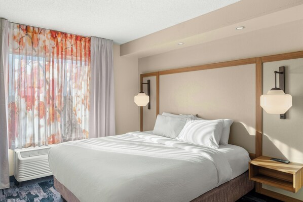 Desk, laptop workspace, blackout curtains, soundproofing