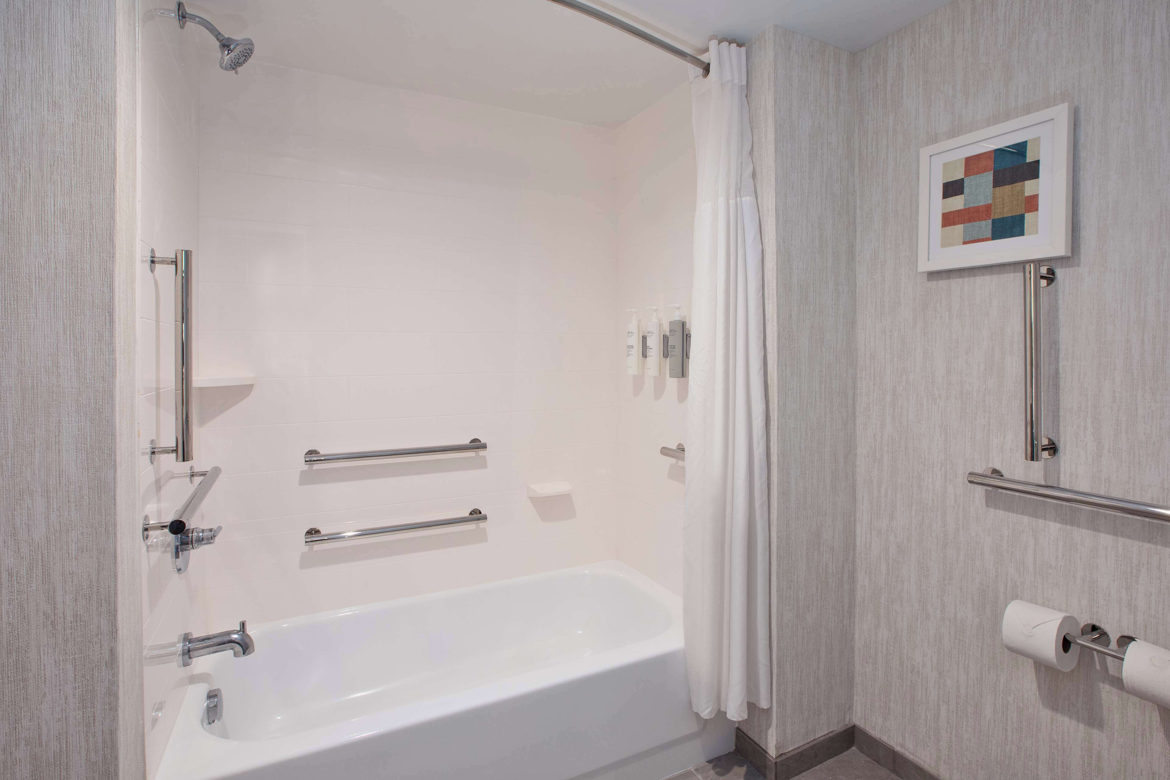 room, 1 king bed, accessible | bathroom | combined shower/bathtub, free toiletries, hair dryer, towels