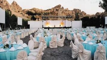 Outdoor banquet area