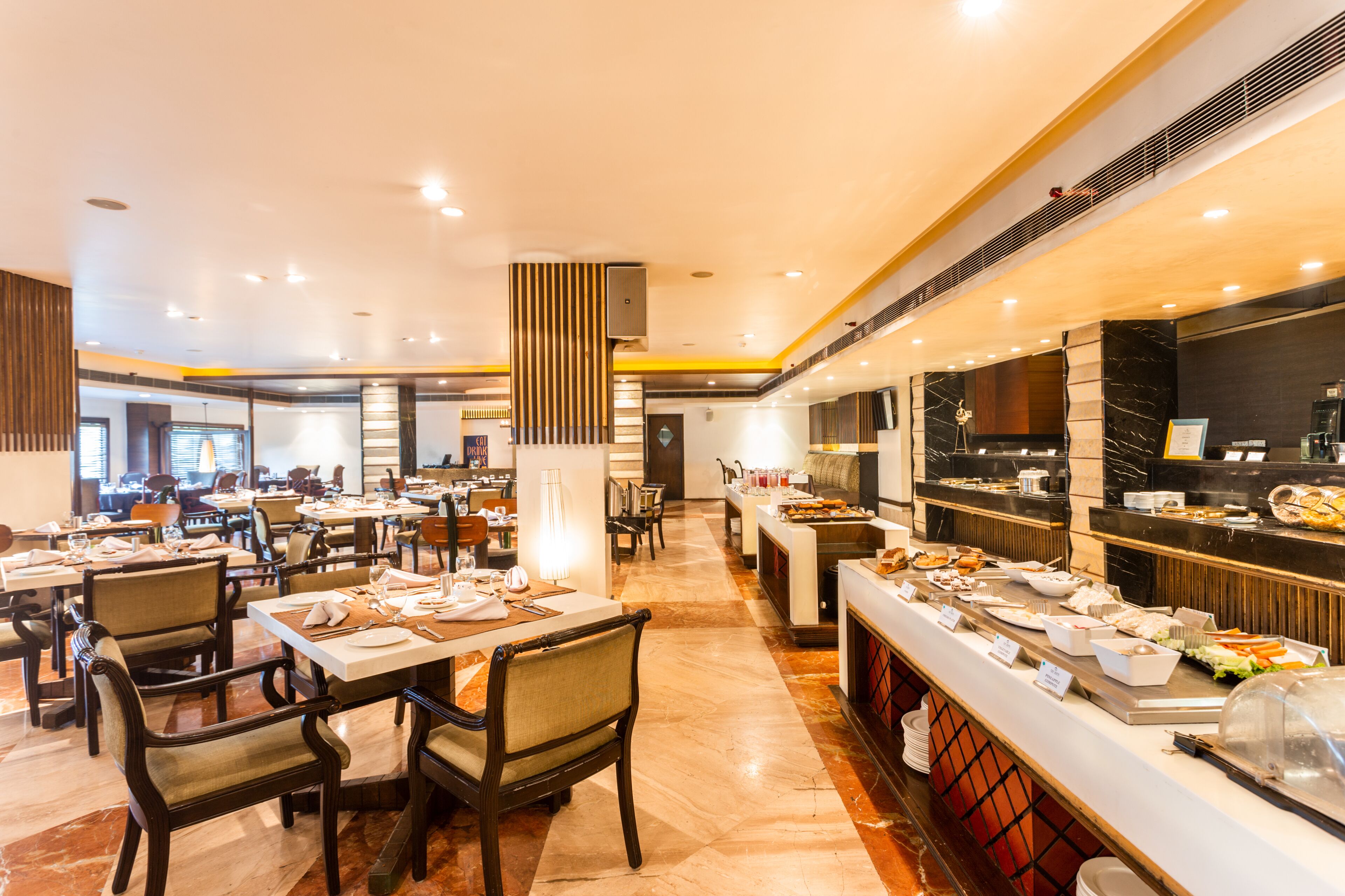 Breakfast, lunch, dinner served; international cuisine 