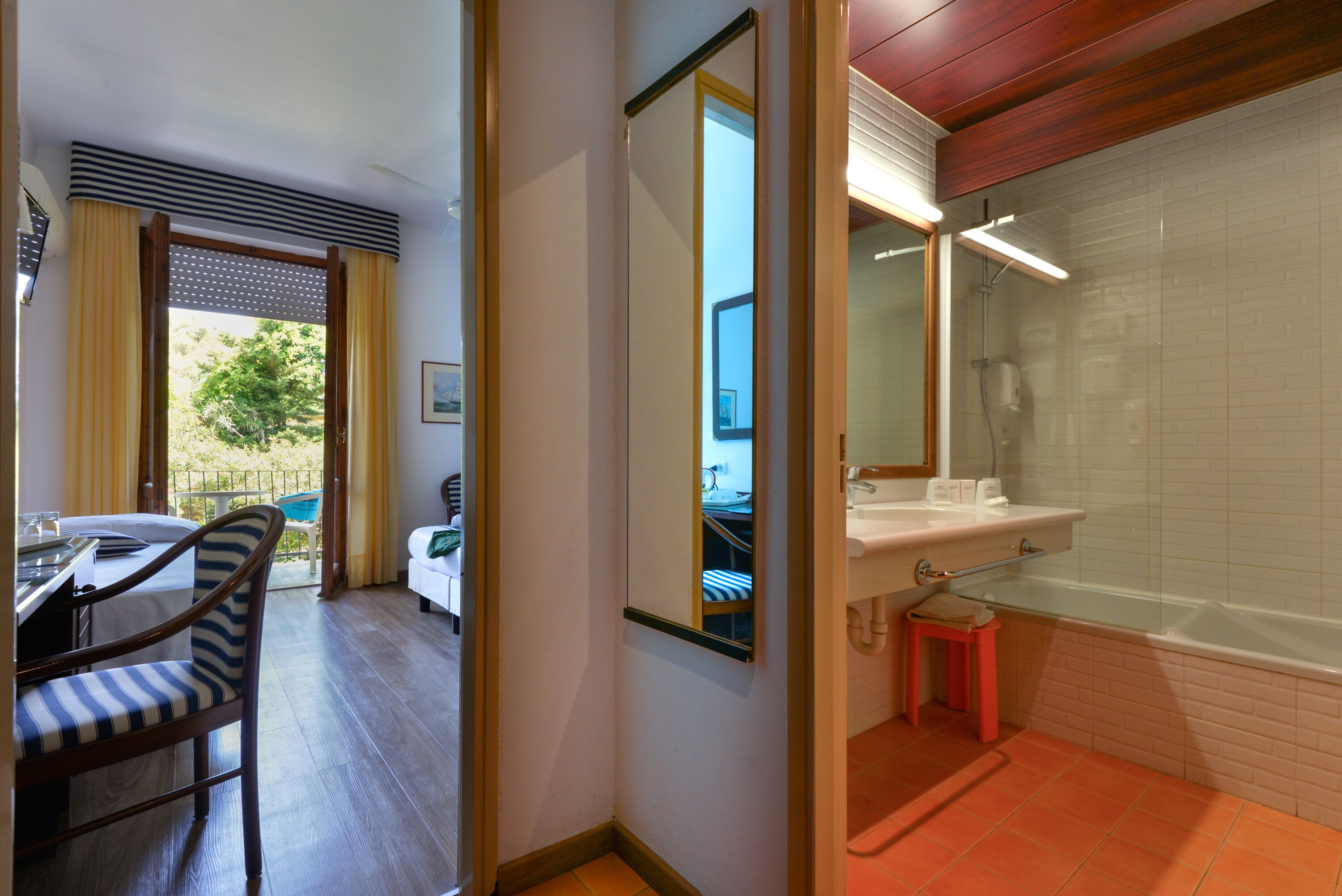 free toiletries, hair dryer, towels