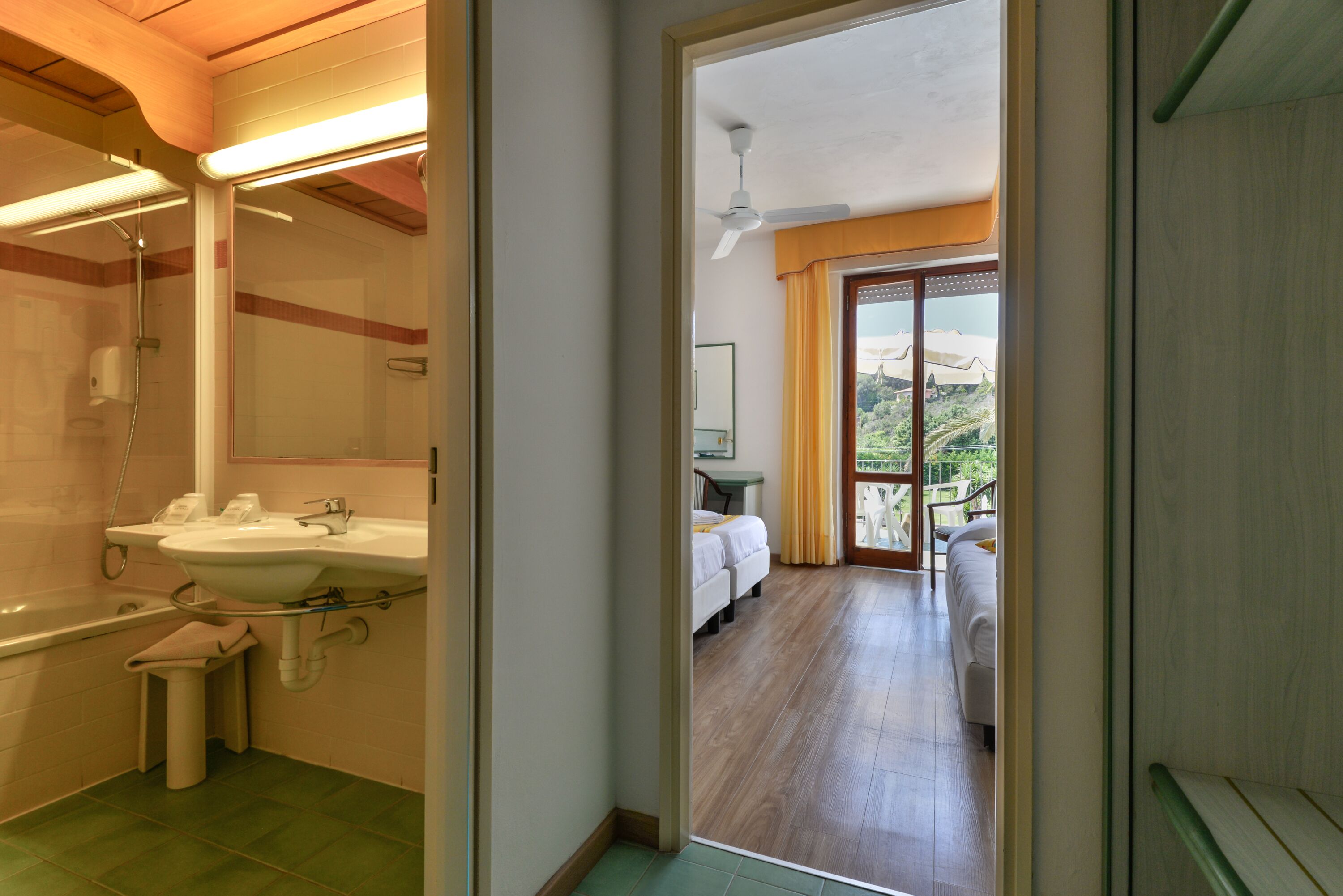 free toiletries, hair dryer, towels