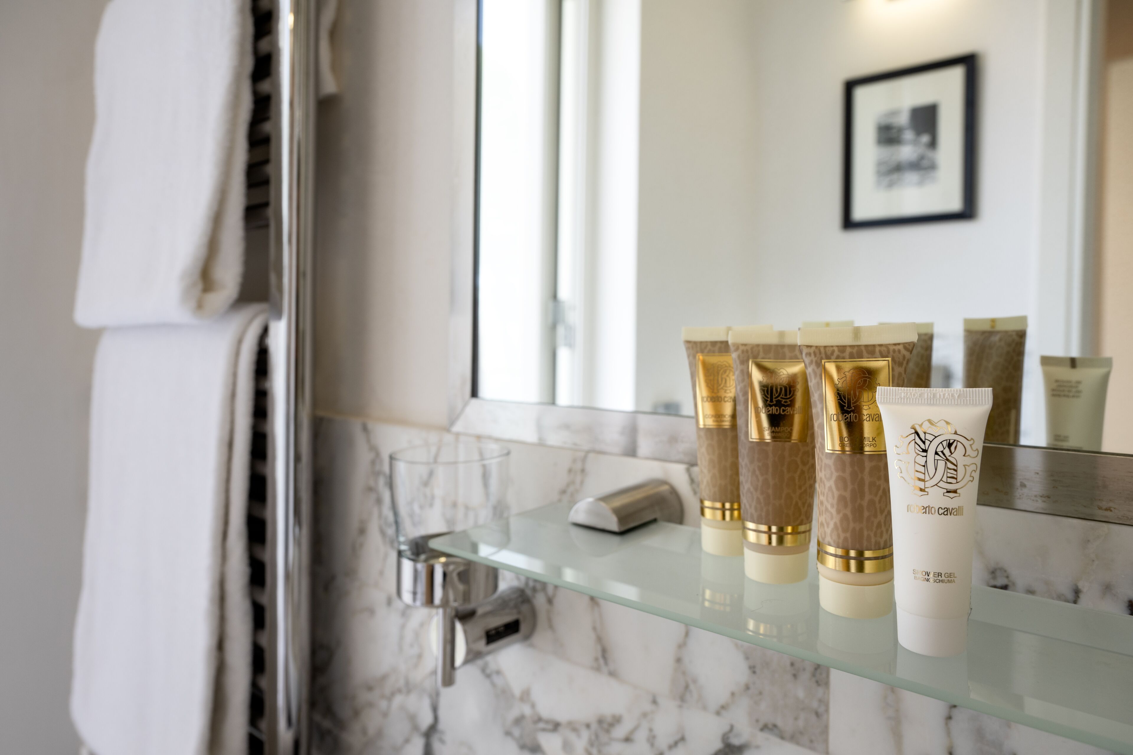 shower, free toiletries, hair dryer, bathrobes