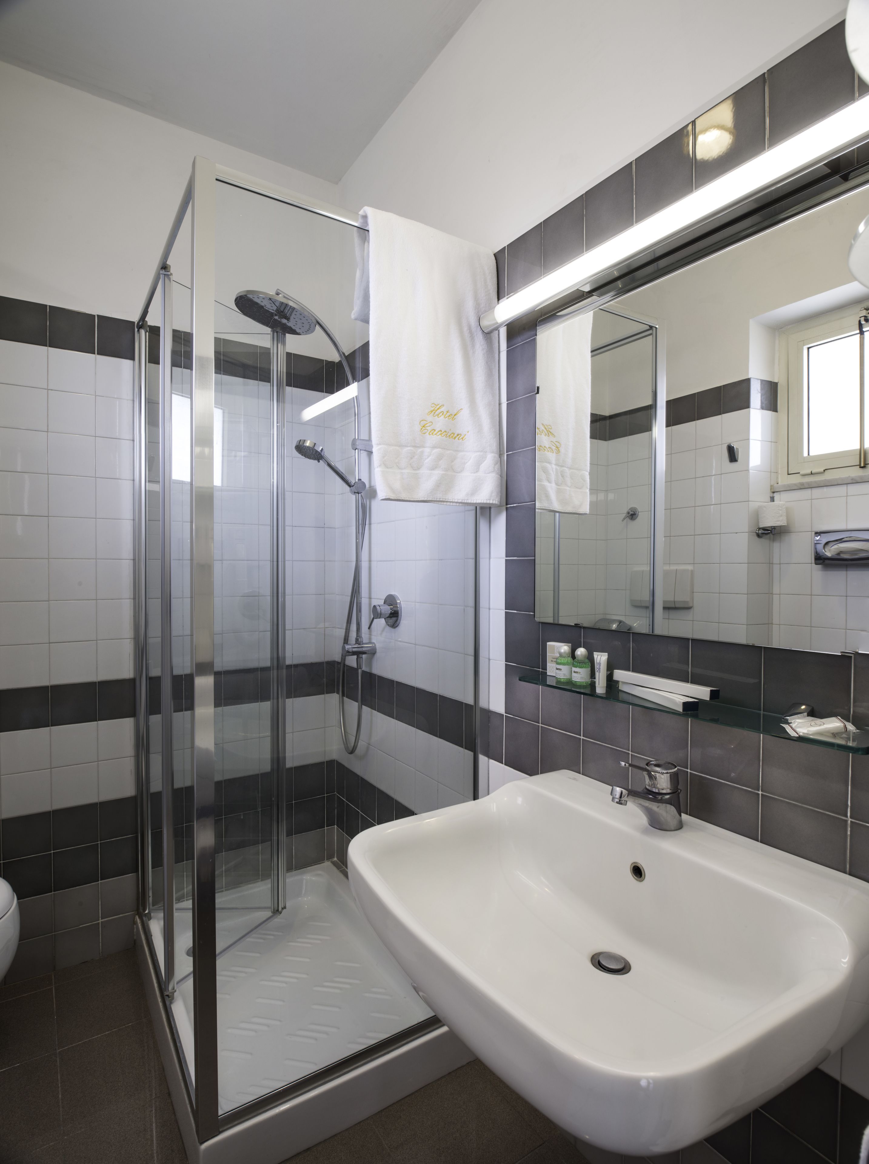 shower, free toiletries, hair dryer, bathrobes