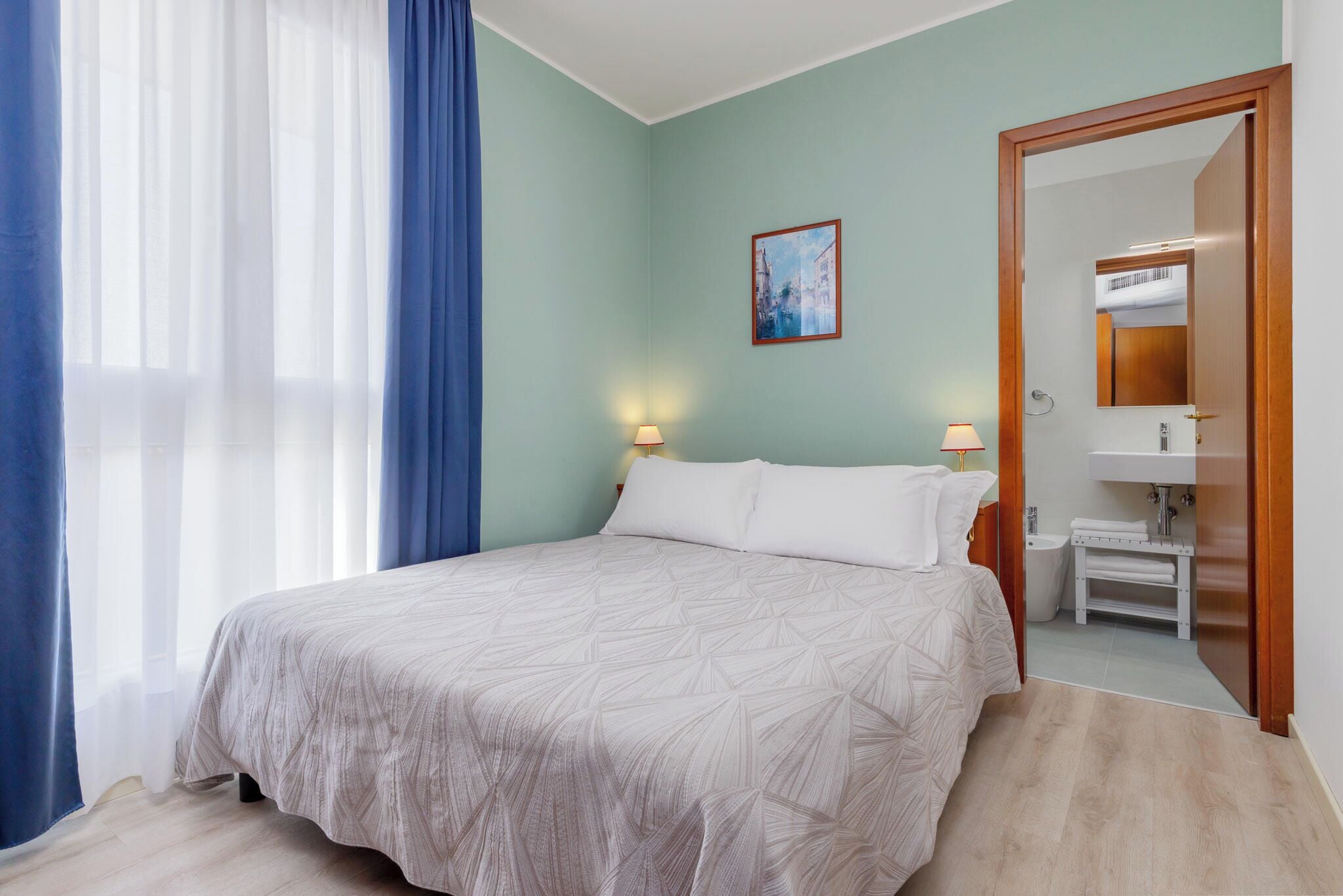 Down duvets, minibar, in-room safe, desk