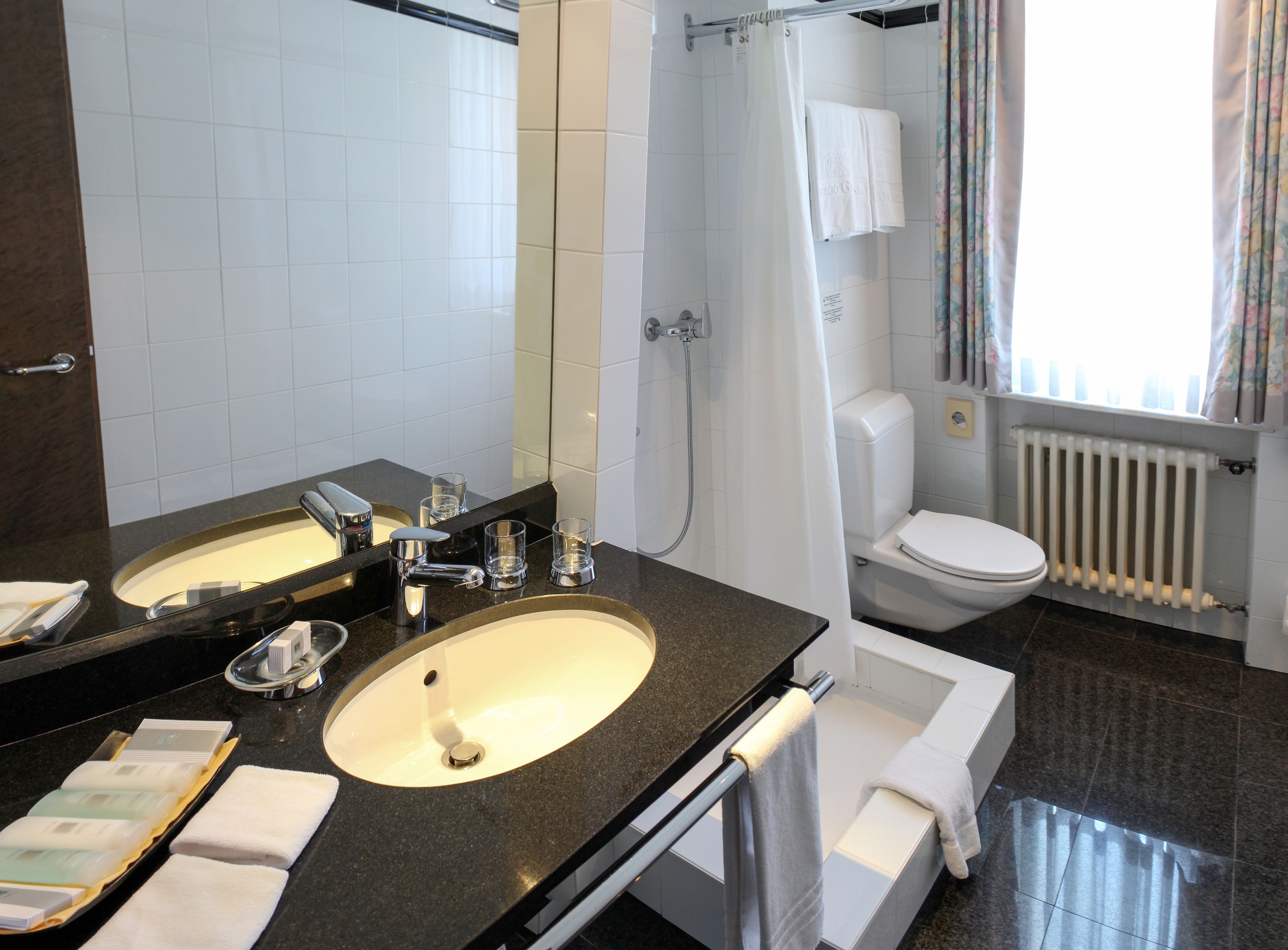 free toiletries, hair dryer, bathrobes, slippers