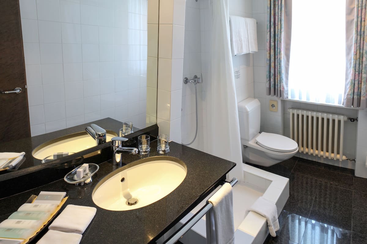 free toiletries, hair dryer, bathrobes, slippers