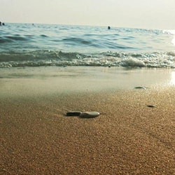 位於海灘上、海灘浴巾
