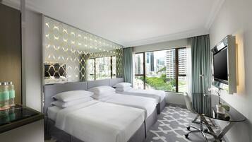 Hypo-allergenic bedding, down duvets, minibar, in-room safe