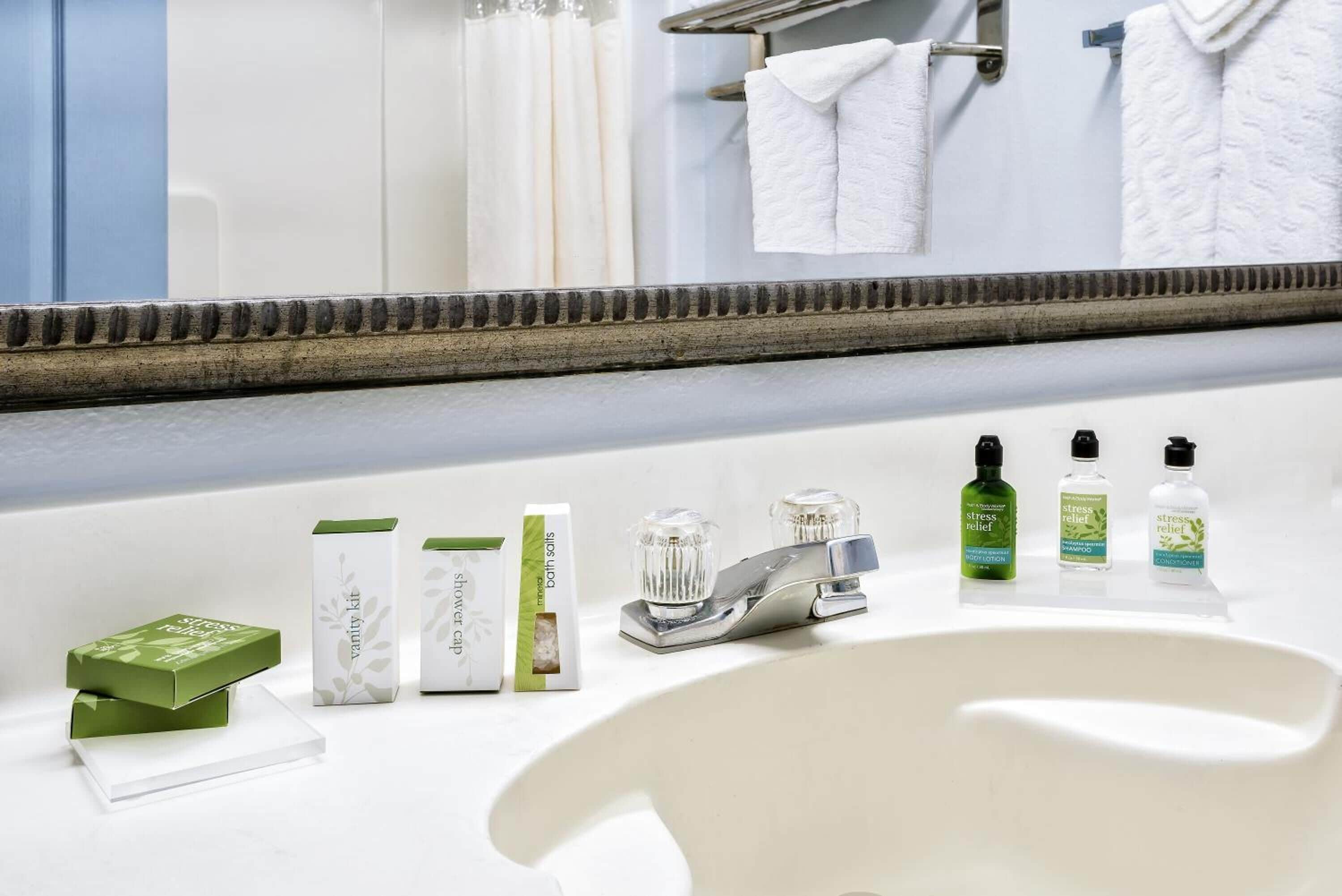 combined shower/bathtub, hair dryer, towels