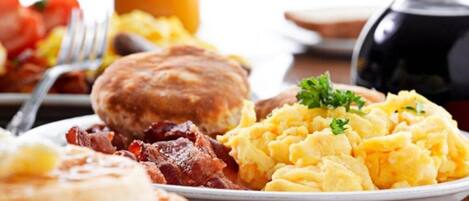 Daily buffet breakfast for a fee