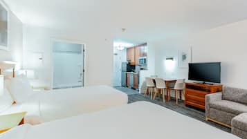 Studio, Multiple Beds | Hypo-allergenic bedding, desk, laptop workspace, iron/ironing board