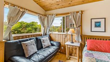 Cabin, 1 Bedroom, Hot Tub, Marina View (Deer Harbor Cottage #1) | Living room | Flat-screen TV