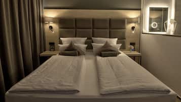 Coffres-forts dans les chambres, bureau, rideaux occultants