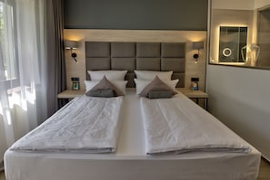 In-room safe, desk, blackout curtains, free cots/infant beds