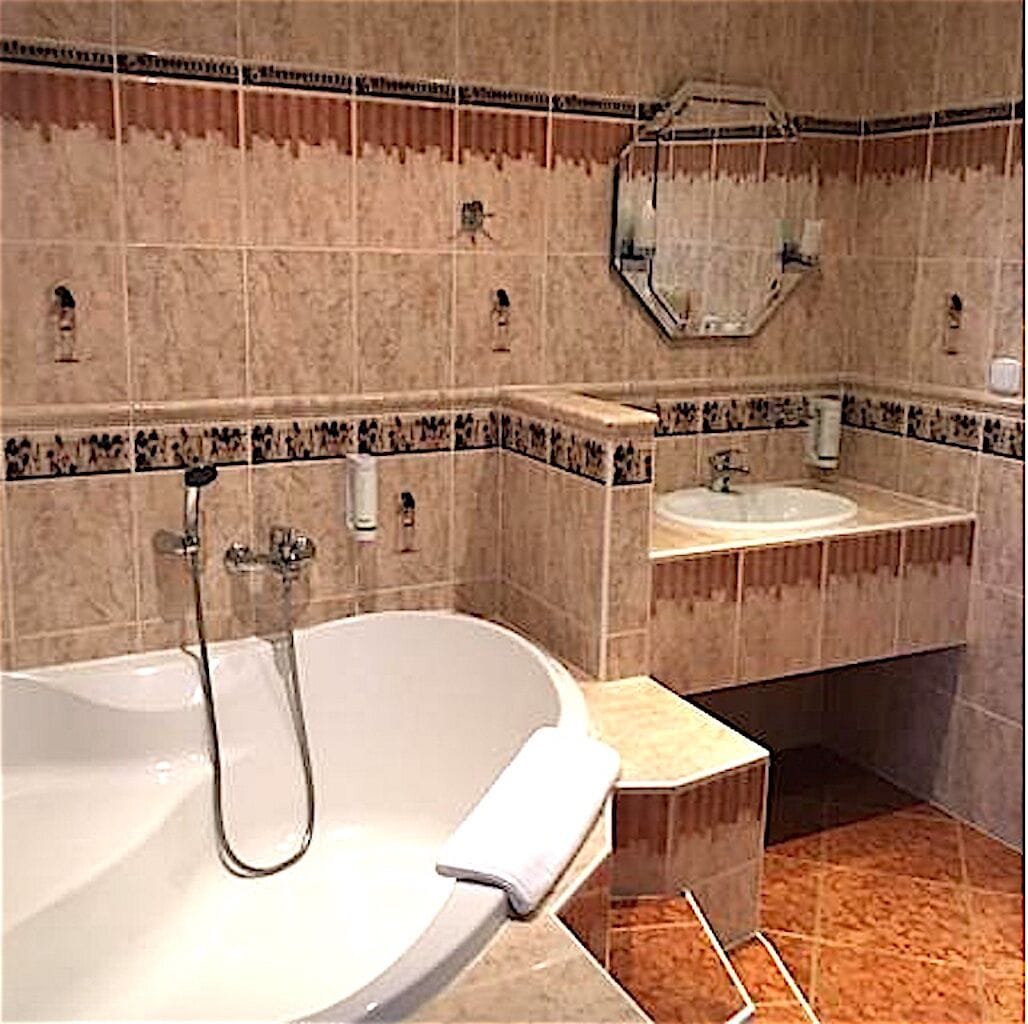 deluxe double or twin room | bathroom | free toiletries, hair dryer, towels, soap