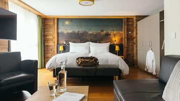 Junior-dobbeltværelse - balkon - bjergudsigt | Premium-sengetøj, dundyner, pengeskab på værelset, mørklægningsgardiner