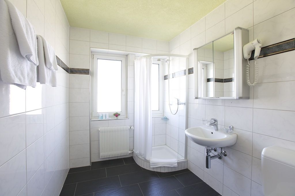 free toiletries, hair dryer, towels