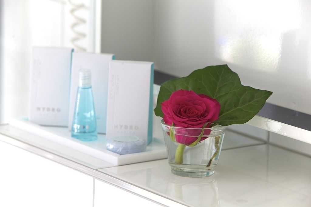 free toiletries, hair dryer, towels