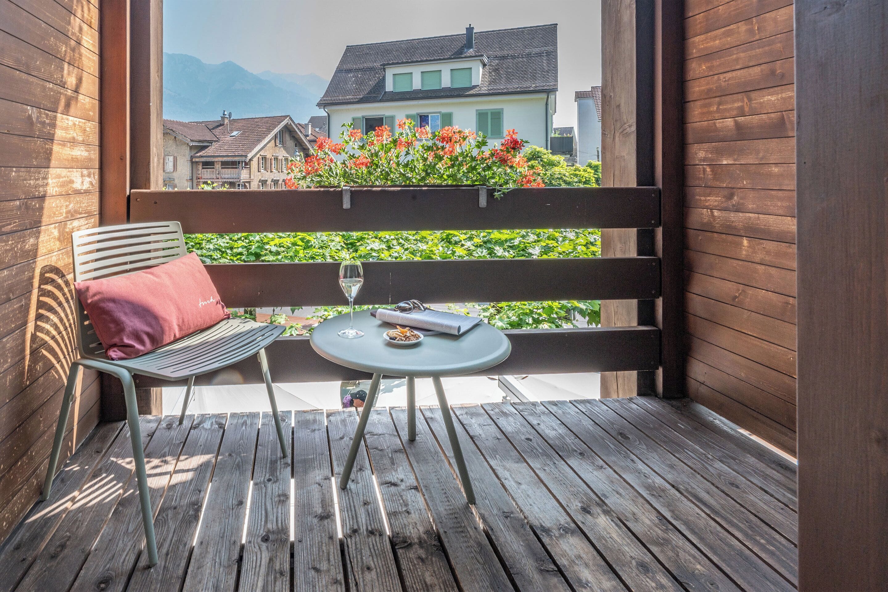 Superior-Einzelzimmer (Grand lit) | Blick vom Balkon