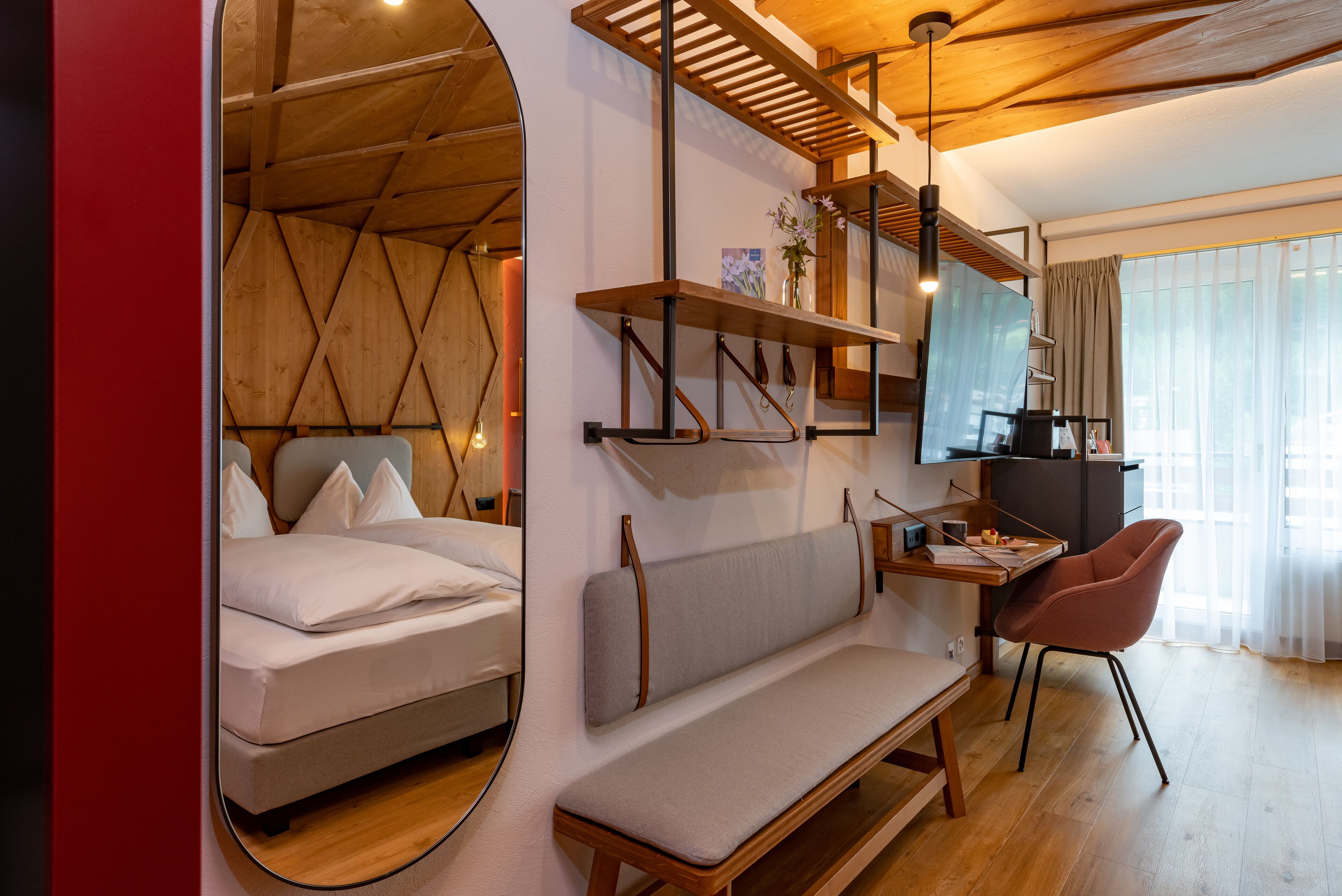 premium double room | living area | flat-screen tv